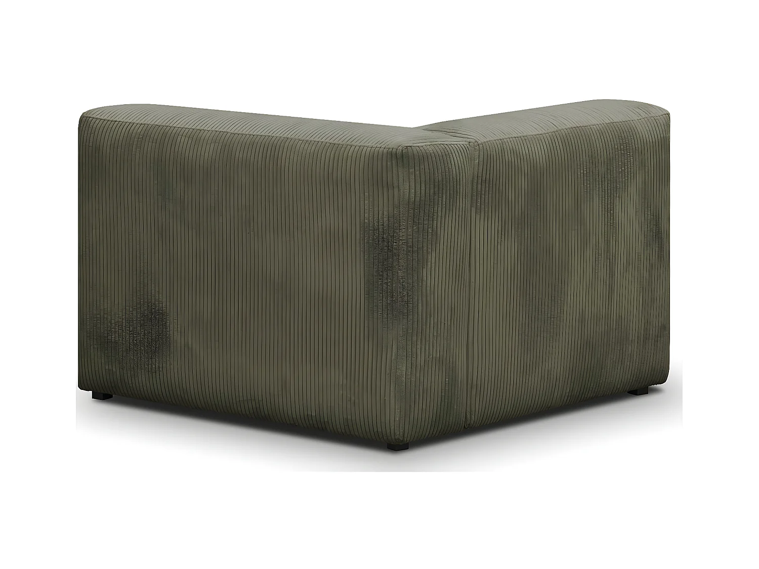 Canapé modulable 3 places en velours côtelé vert kaki - Modulo