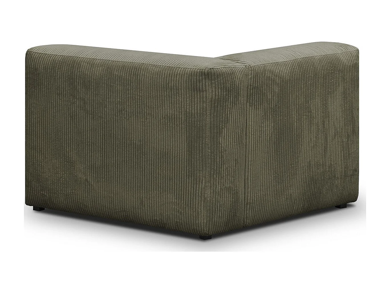 Canapé modulable 3 places en velours côtelé vert kaki - Modulo