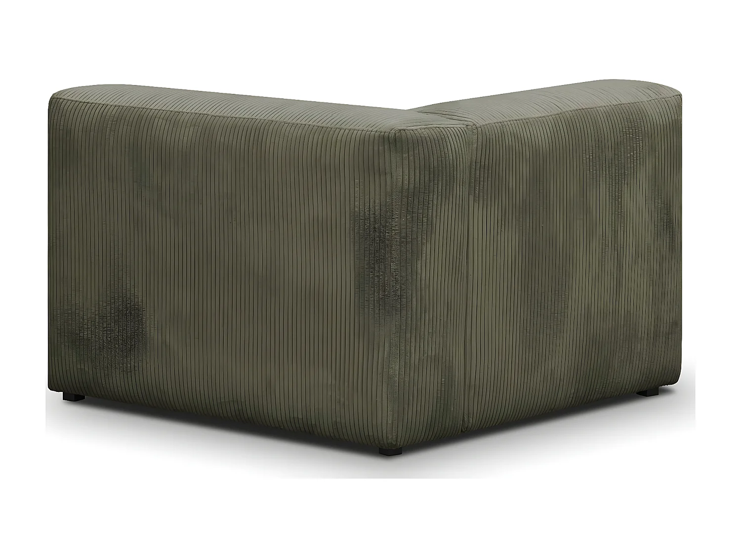 Canapé modulable 4 places en velours côtelé vert kaki - Modulo