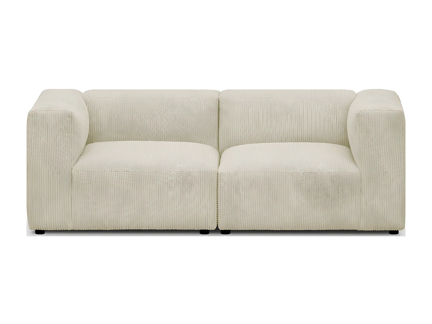 Canapé modulable 3 places en velours côtelé beige - Modulo