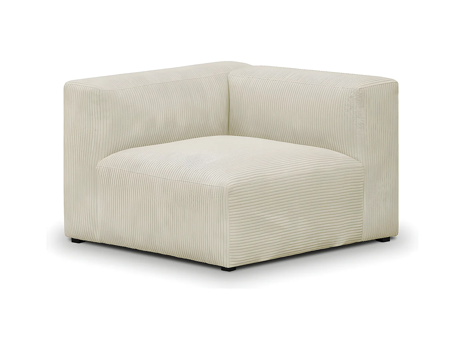 Canapé modulable 3 places en velours côtelé beige - Modulo