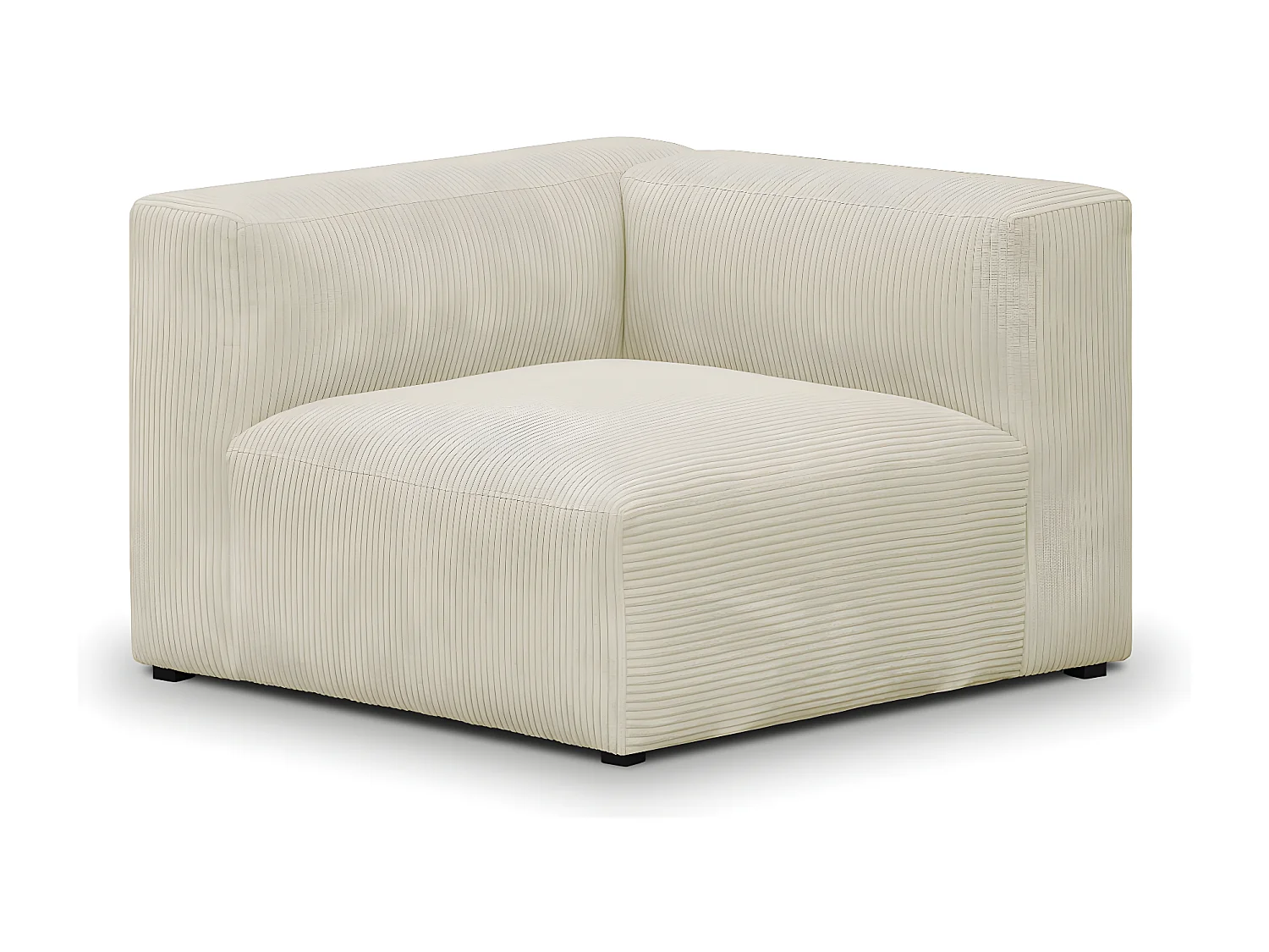 Canapé modulable 3 places en velours côtelé beige - Modulo