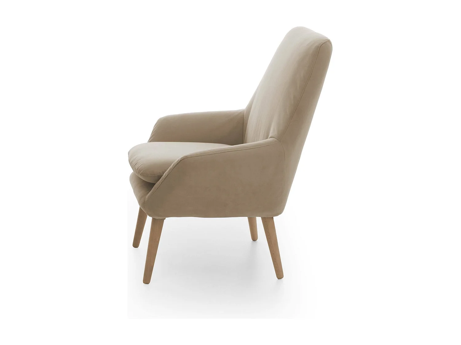 Dabdall fauteuil, design fauteuil voor woonkamer, 100% Made in Italy, ontspannende fauteuil in gewatteerde stof, 80x70h95 cm, Beige