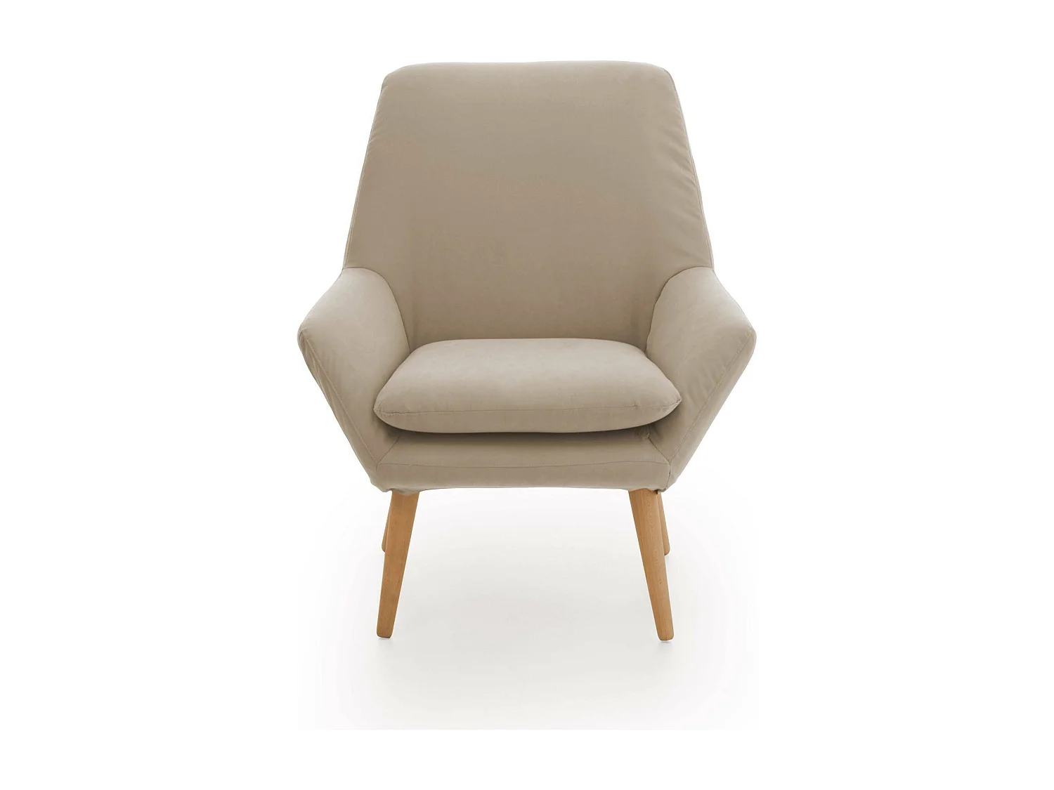 Dabdall fauteuil, design fauteuil voor woonkamer, 100% Made in Italy, ontspannende fauteuil in gewatteerde stof, 80x70h95 cm, Beige