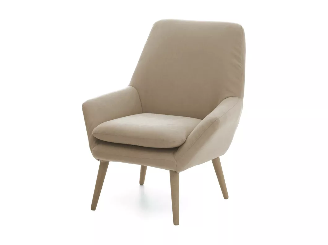 Kauf Unique Lounge-Sessel Dabdall, Design-Sessel für das Wohnzimmer, 100% Made in Italy, Relaxsessel aus gepolstertem Stoff, Cm 80x70h95, Beige