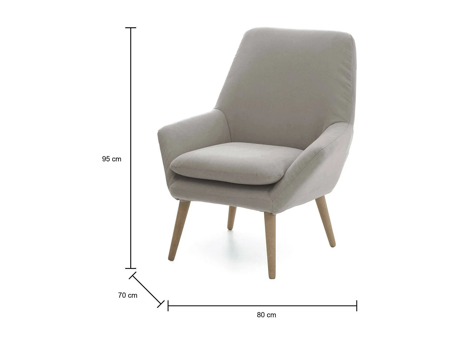 Lounge-Sessel Dabdall, Design-Sessel für das Wohnzimmer, 100% Made in Italy, Relaxsessel aus gepolstertem Stoff, Cm 80x70h95, Grau