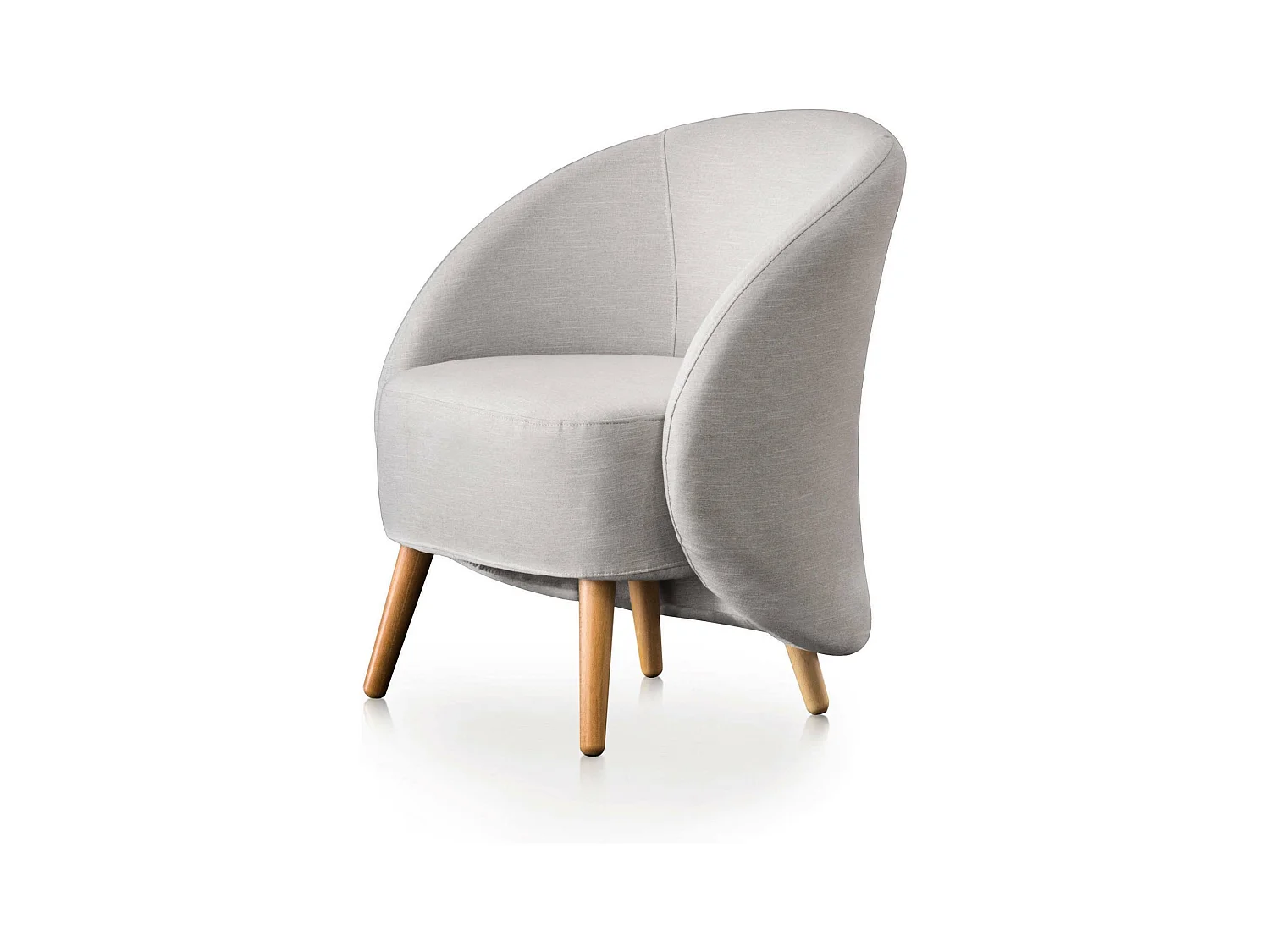 Fauteuil Dabdal, Fauteuil lounge design, 100% Made in Italy, Fauteuil relaxant en tissu rembourré, 70x60h80 cm, Gris