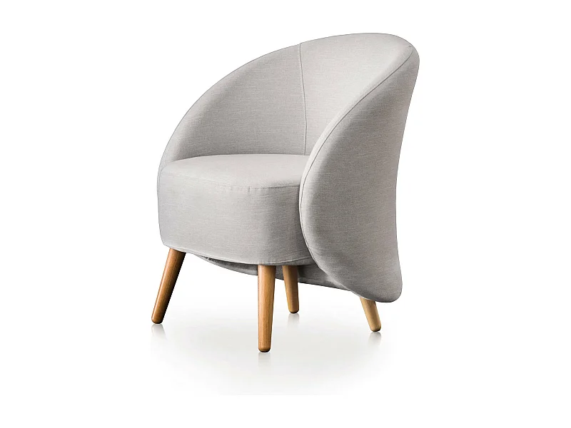 Sillón Dabdal, Sillón de diseño para la sala de estar., 100% Made in Italy, Sillón relax en tela tapizada, Cm 70x60h80, Gris