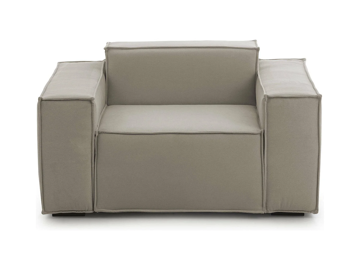 Fauteuil Dbrogn, Fauteuil de salon, 100% Made in Italy, Fauteuil relaxant en tissu rembourré, 160x95h70 cm, Taupe