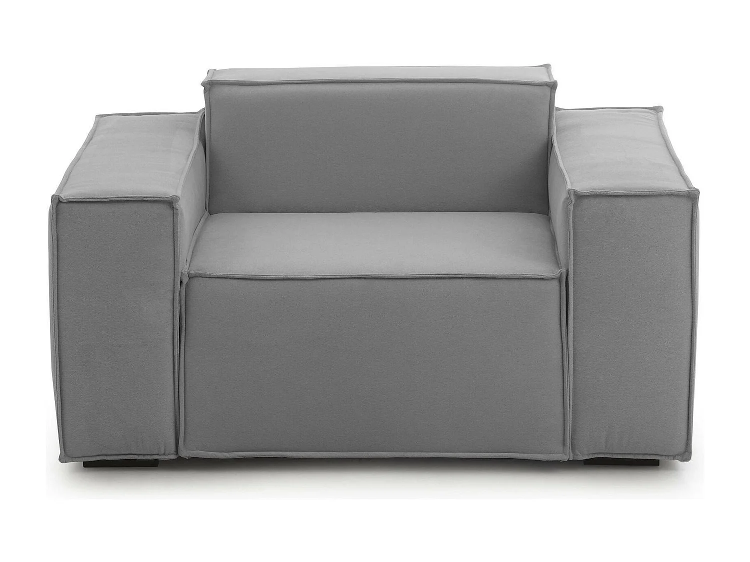Fauteuil Cristiana, Fauteuil de salon, 100% Made in Italy, Fauteuil relaxant en tissu rembourré, 160x95h70 cm, Gris