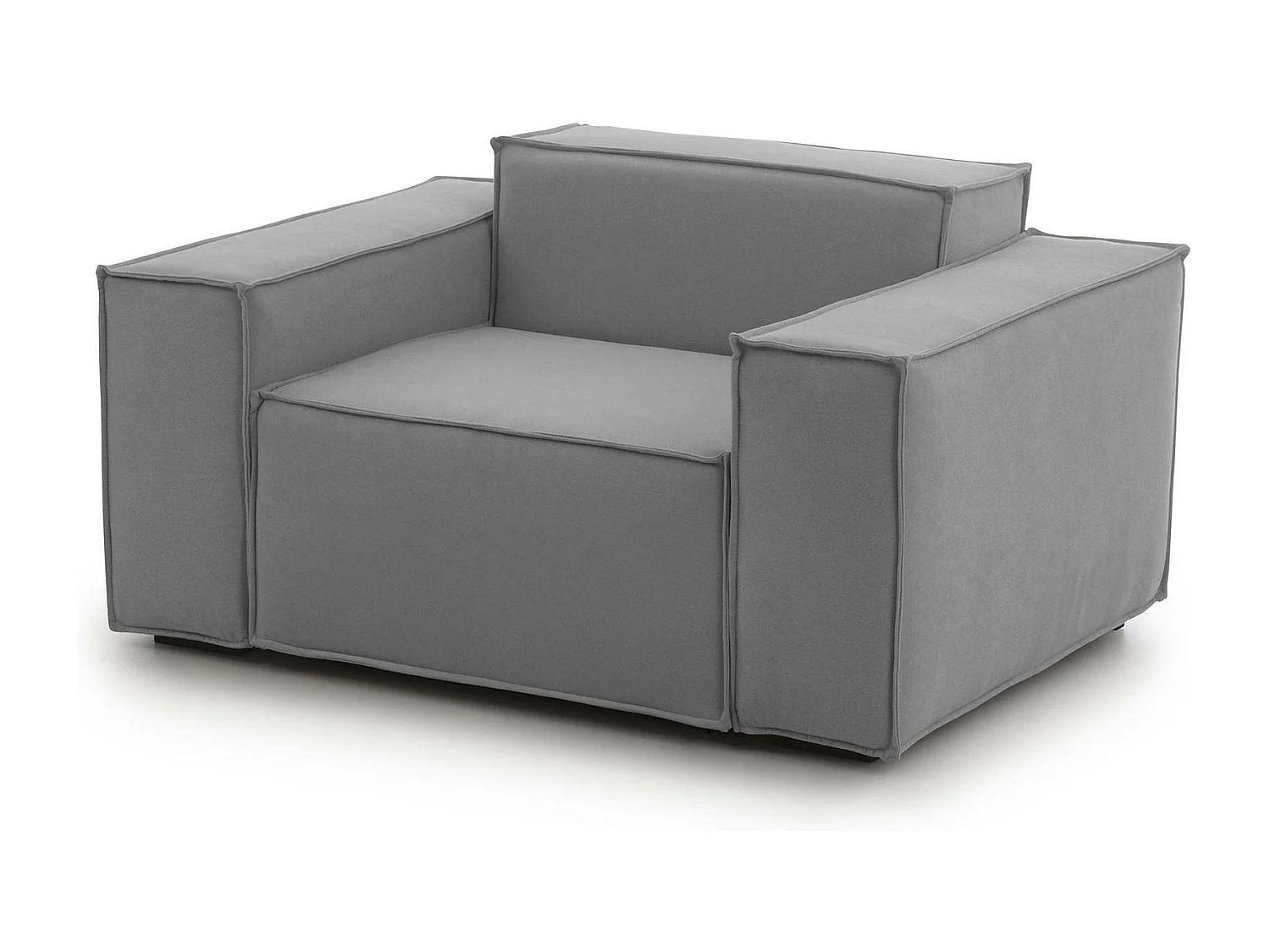 Sillón Dbrogn, Sillón, 100% Made in Italy, Sillón relax en tela tapizada, 160x95h70cm, Gris