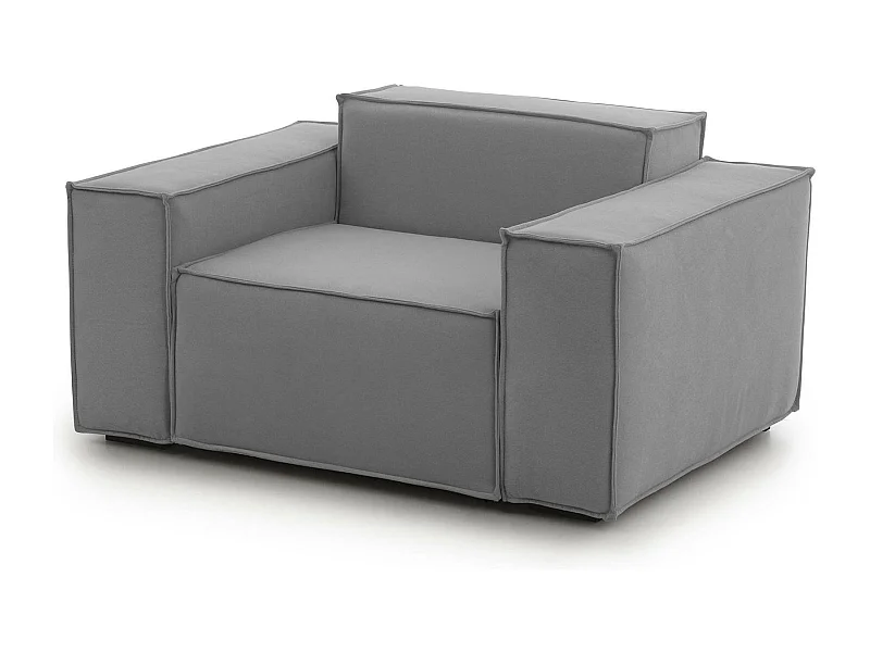 Lounge-Sessel Dbrogn, Lounge-Sessel, 100% Made in Italy, Relaxsessel aus gepolstertem Stoff, Cm 160x95h70, Grau