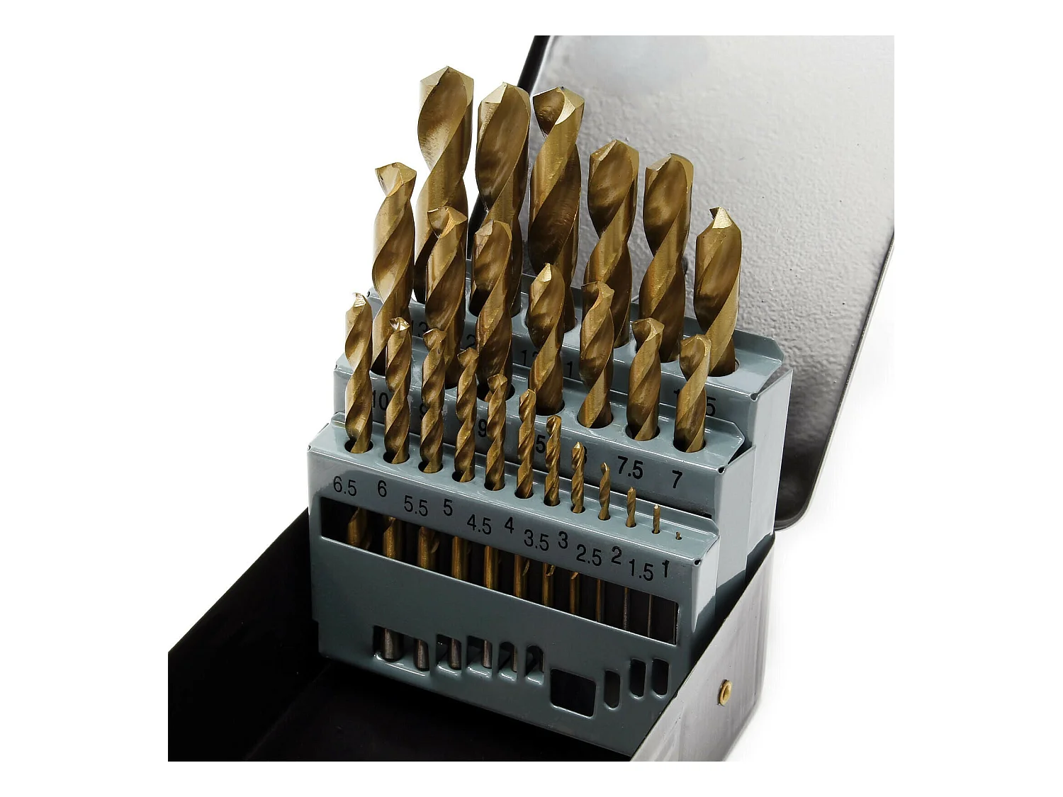 Juego de 25 brocas helicoidales de 1-13 mm de diámetro, 135°, juego de brocas para metal, broca de taller 16_0002709