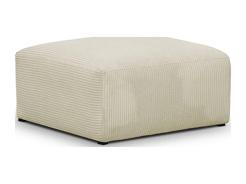Pouf / repose-pieds modulable en velours côtelé beige - Modulo