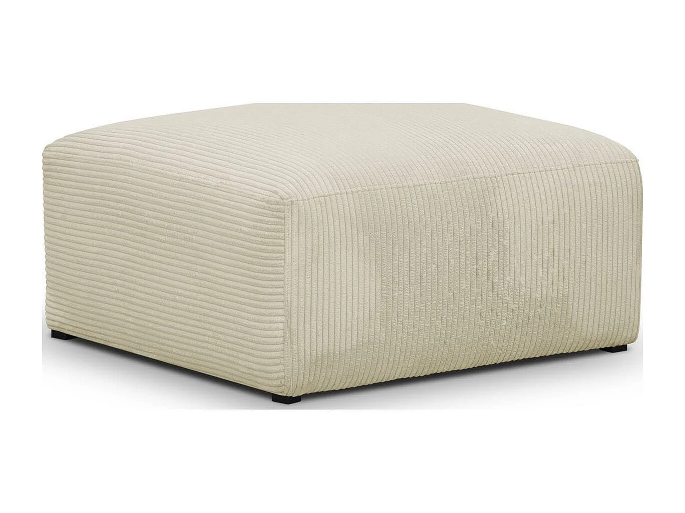 Pouf / repose-pieds modulable en velours côtelé beige - Modulo