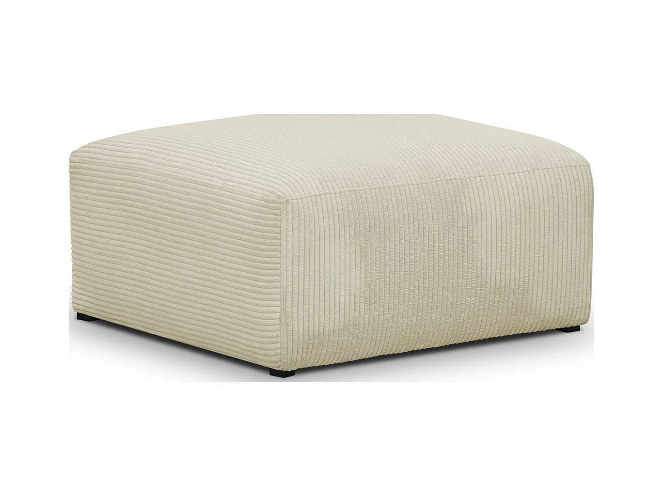 Pouf / repose-pieds modulable en velours côtelé beige - Modulo