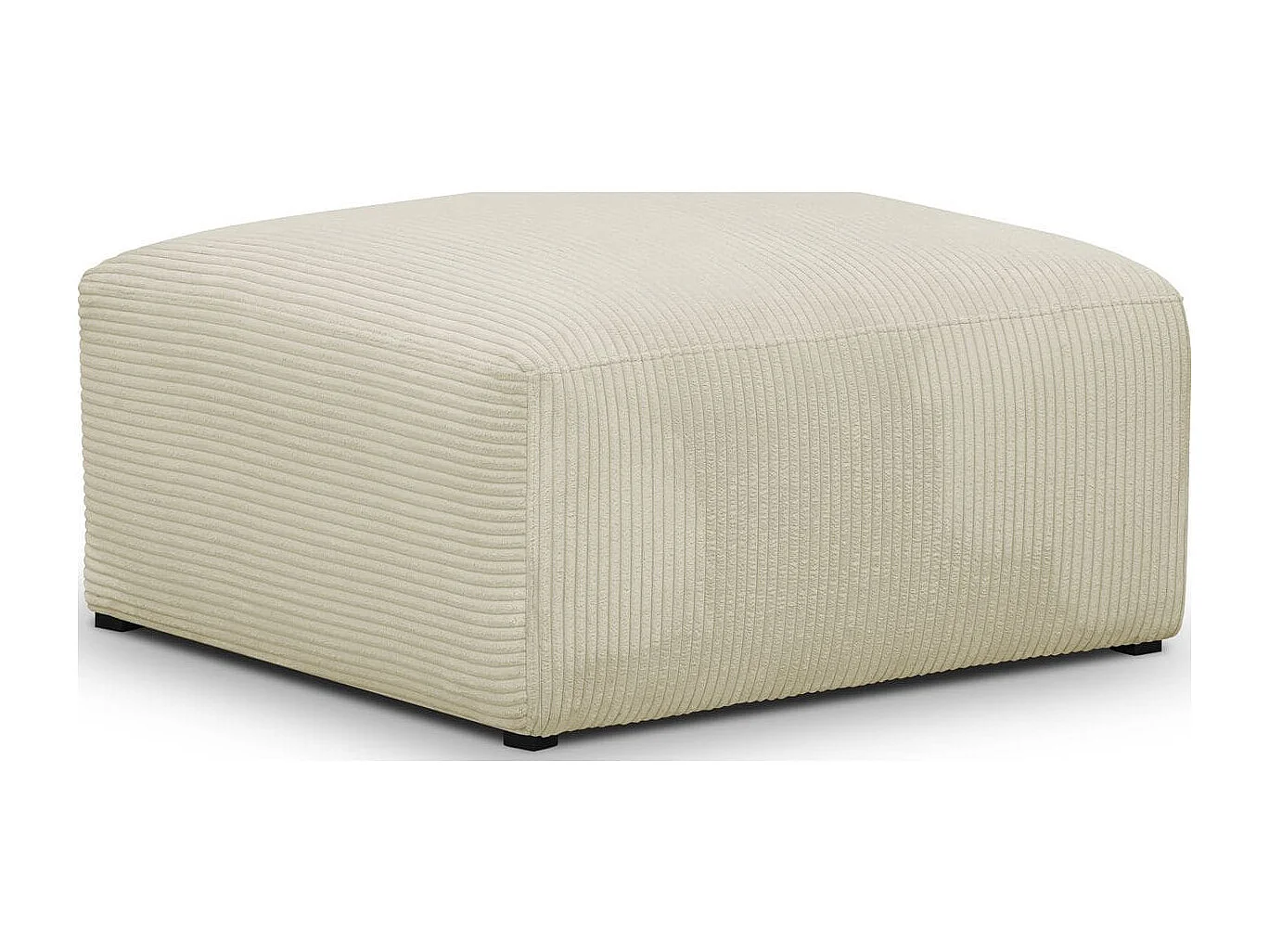 Pouf / repose-pieds modulable en velours côtelé beige - Modulo
