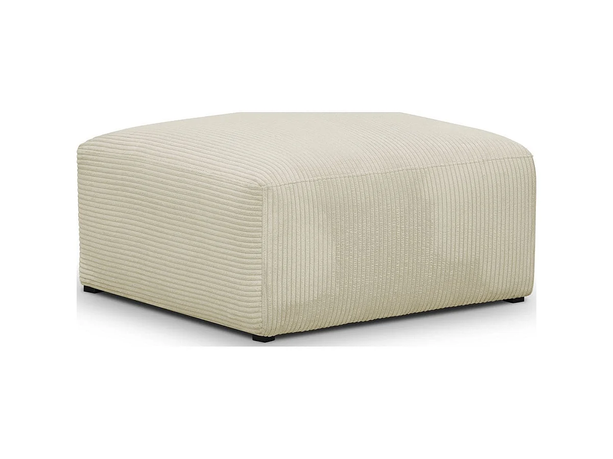 Pouf / repose-pieds modulable en velours côtelé beige - Modulo