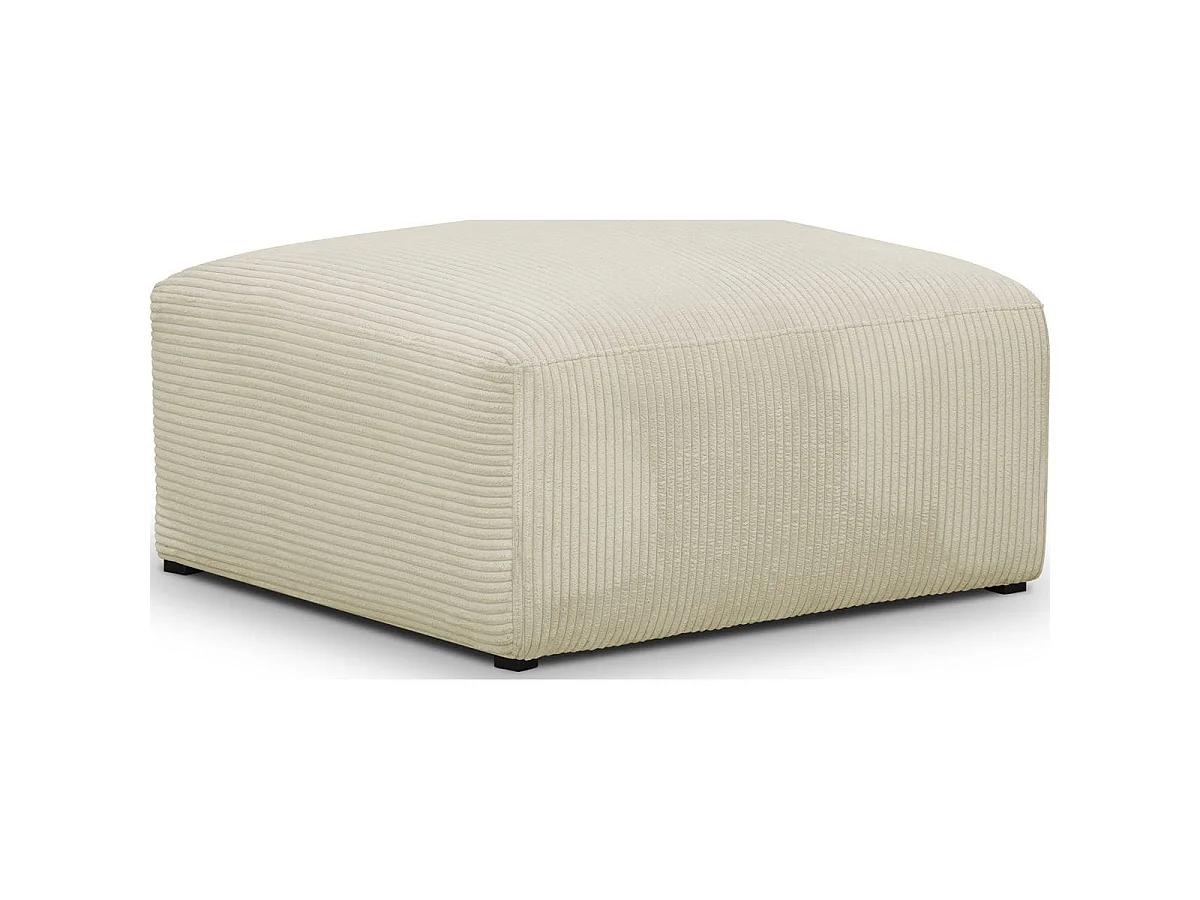 Pouf / repose-pieds modulable en velours côtelé beige - Modulo