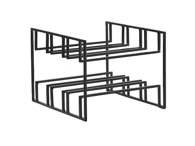 Portabottiglie per 6 Bottiglie 29x21x25 cm Metallo Nero Porta Vino Ferro