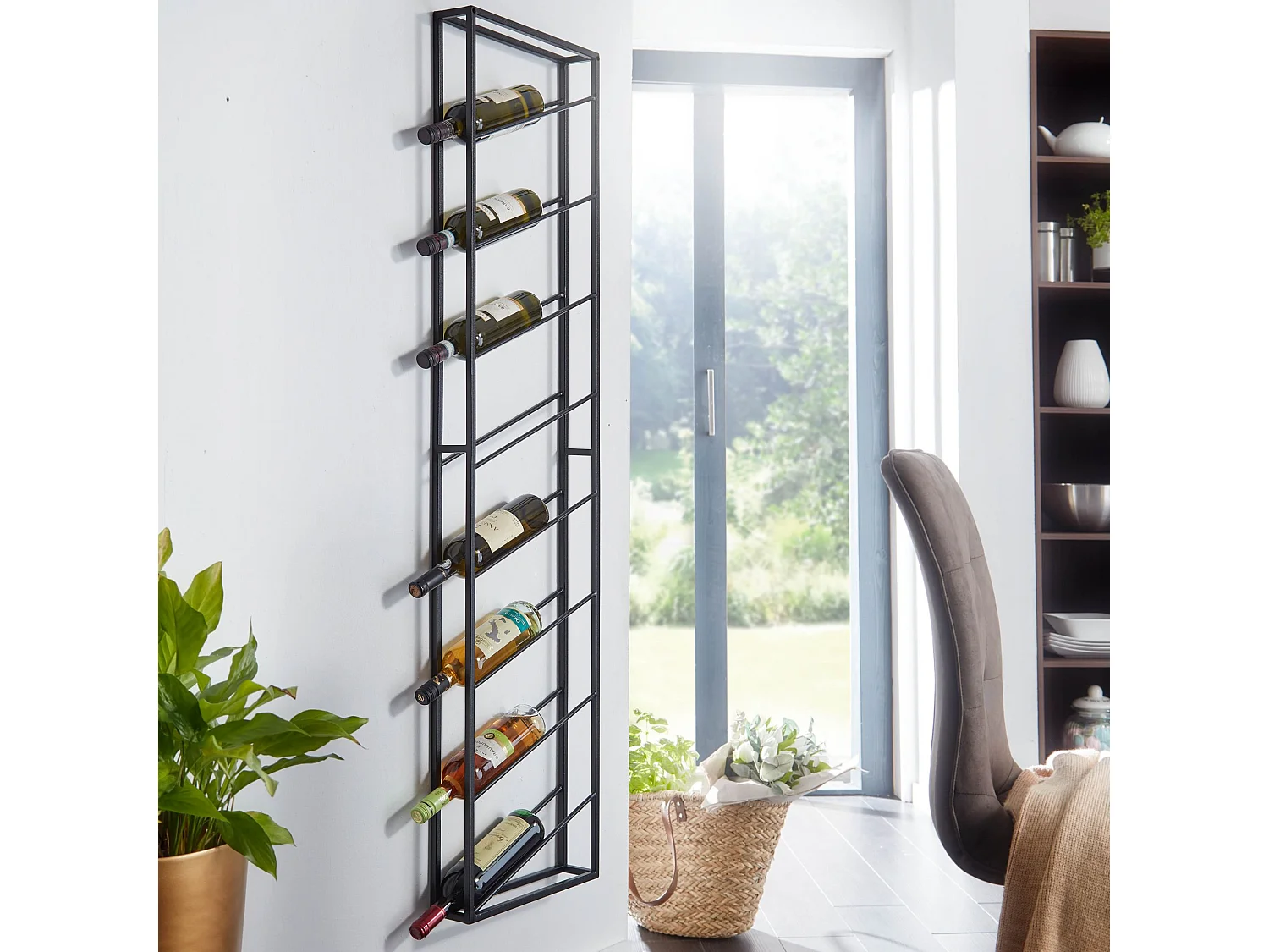 Weinregal  Flaschenregal Wand 36x150x8 cm Metall Regal Wein Groß Hängend