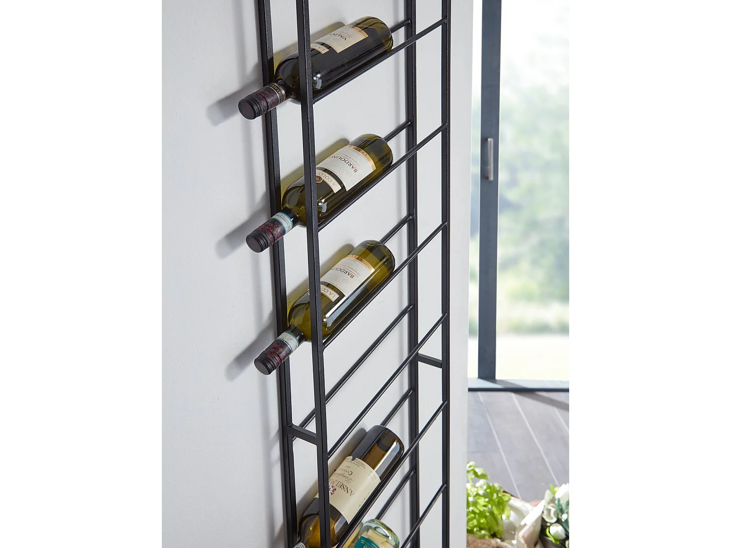 Weinregal  Flaschenregal Wand 36x150x8 cm Metall Regal Wein Groß Hängend