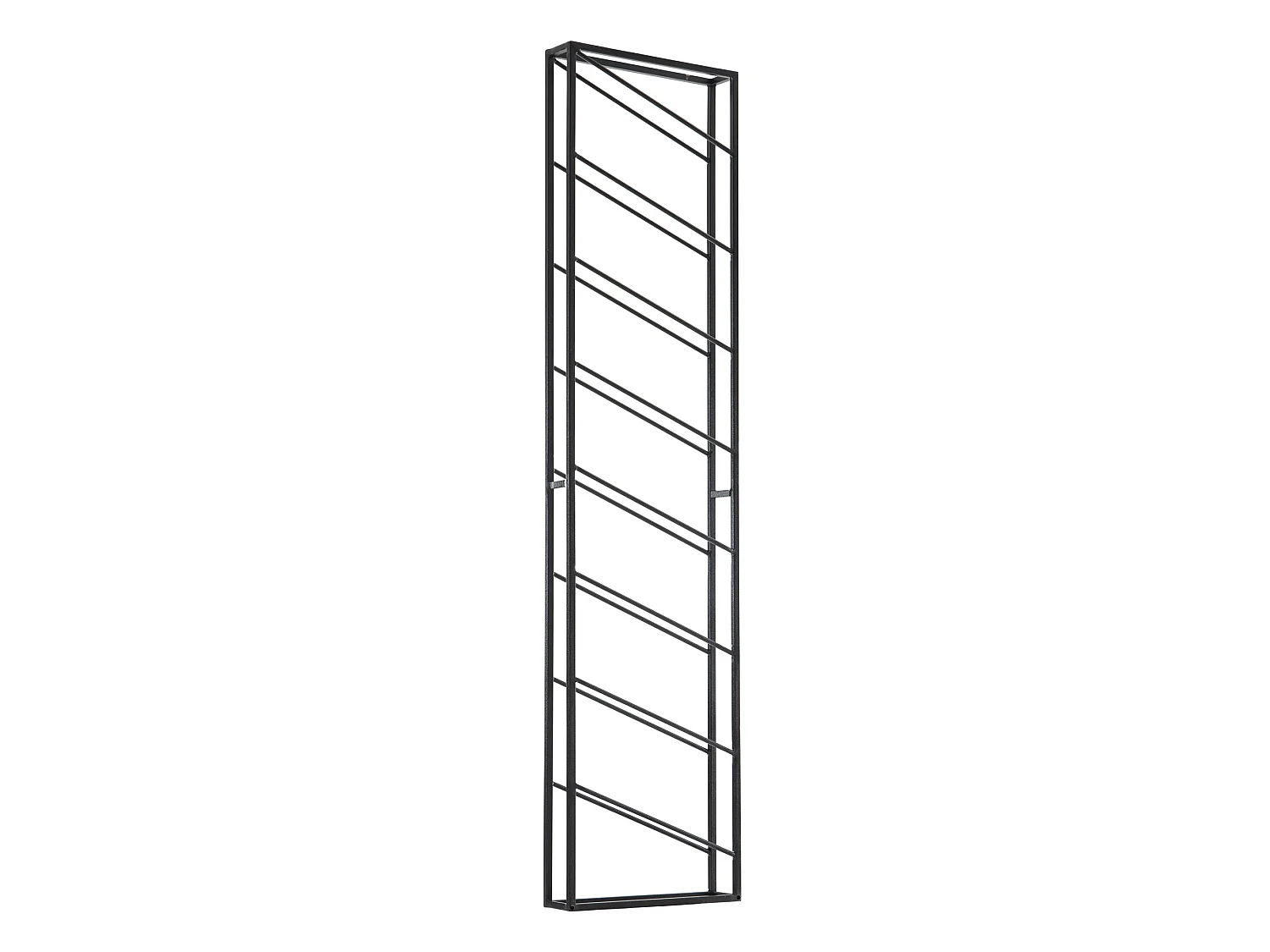 Casier à Vin Mural Métal Noir 36x150x8cm Étagère Porte-bouteilles Étroit