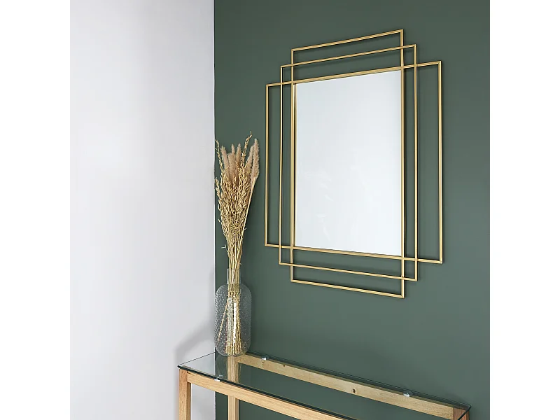 Miroir Art Deco Dore Or