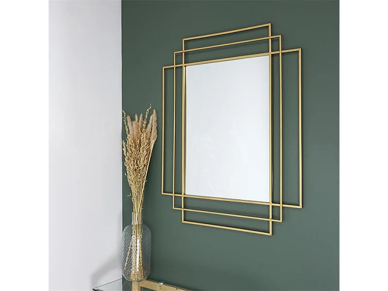 Miroir Art Deco Dore Or