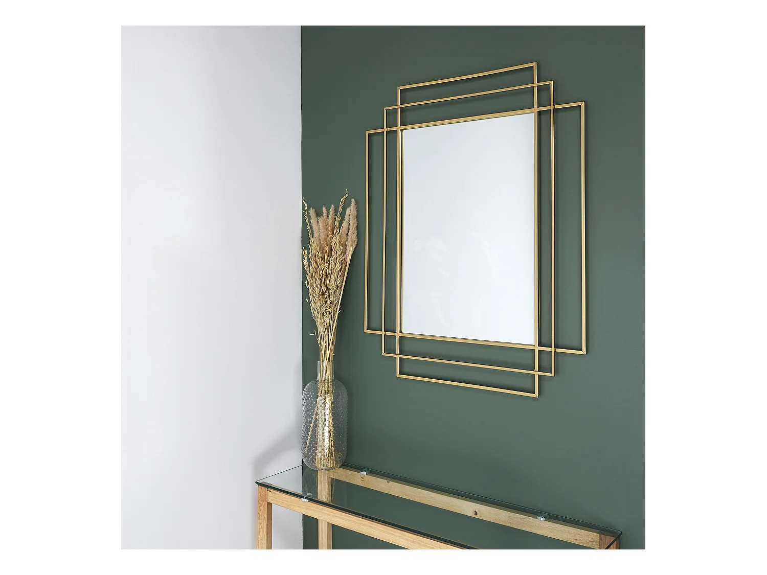 Miroir Art Deco Dore Or