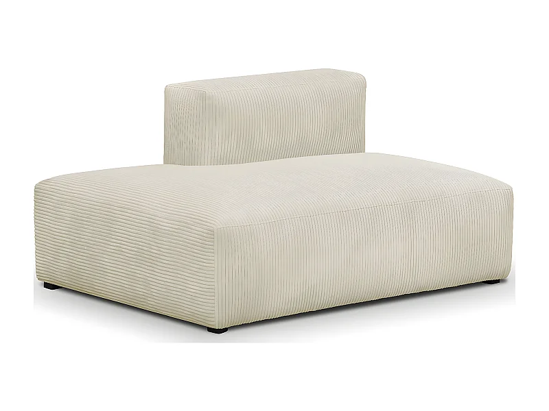 Module d'angle ouvert à gauche 2 places en velours côtelé beige - Modulo