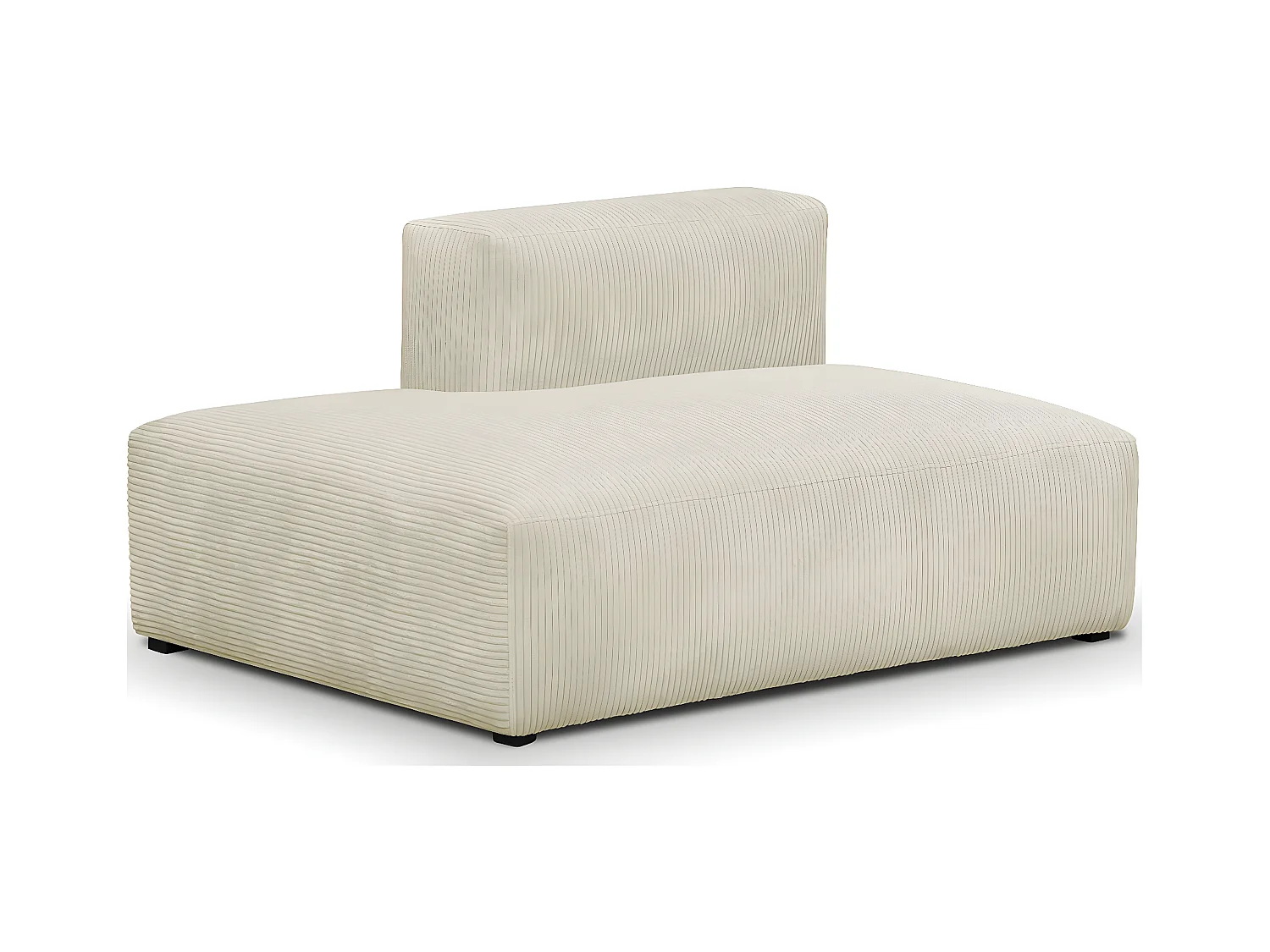 Module d'angle ouvert à gauche 2 places en velours côtelé beige - Modulo