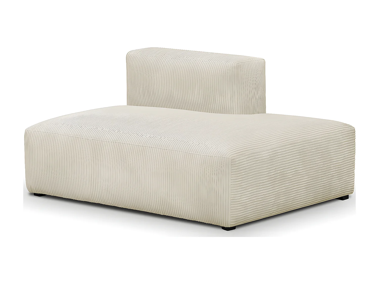 Module d'angle ouvert à droite 2 places en velours côtelé beige - Modulo