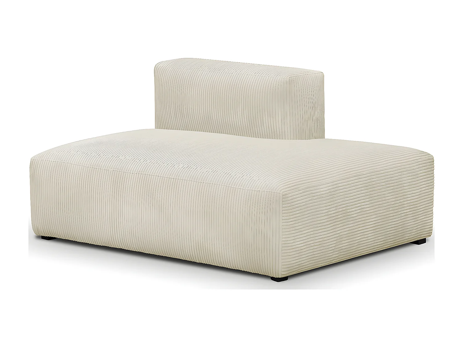 Module d'angle ouvert à droite 2 places en velours côtelé beige - Modulo