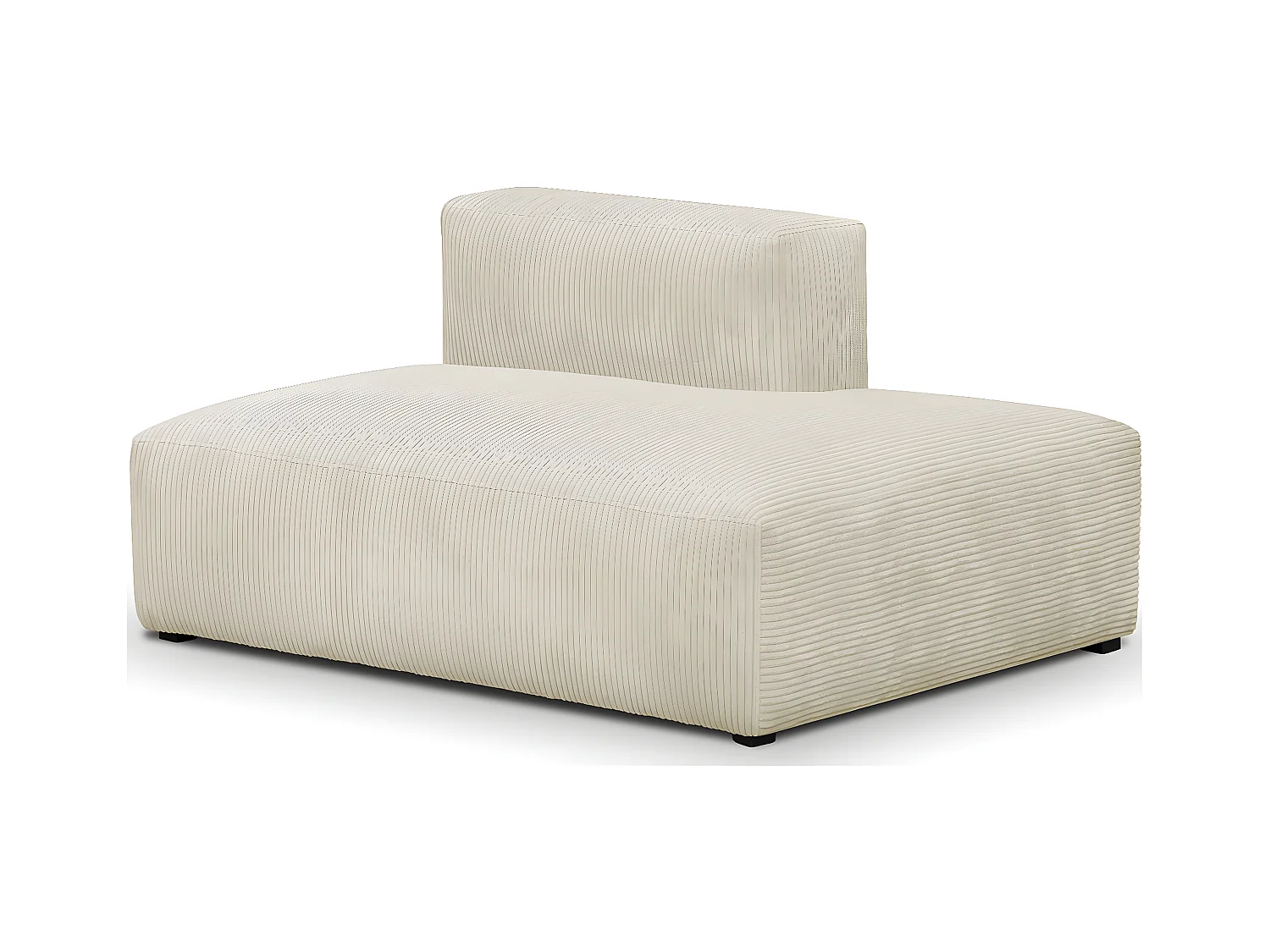 Module d'angle ouvert à droite 2 places en velours côtelé beige - Modulo