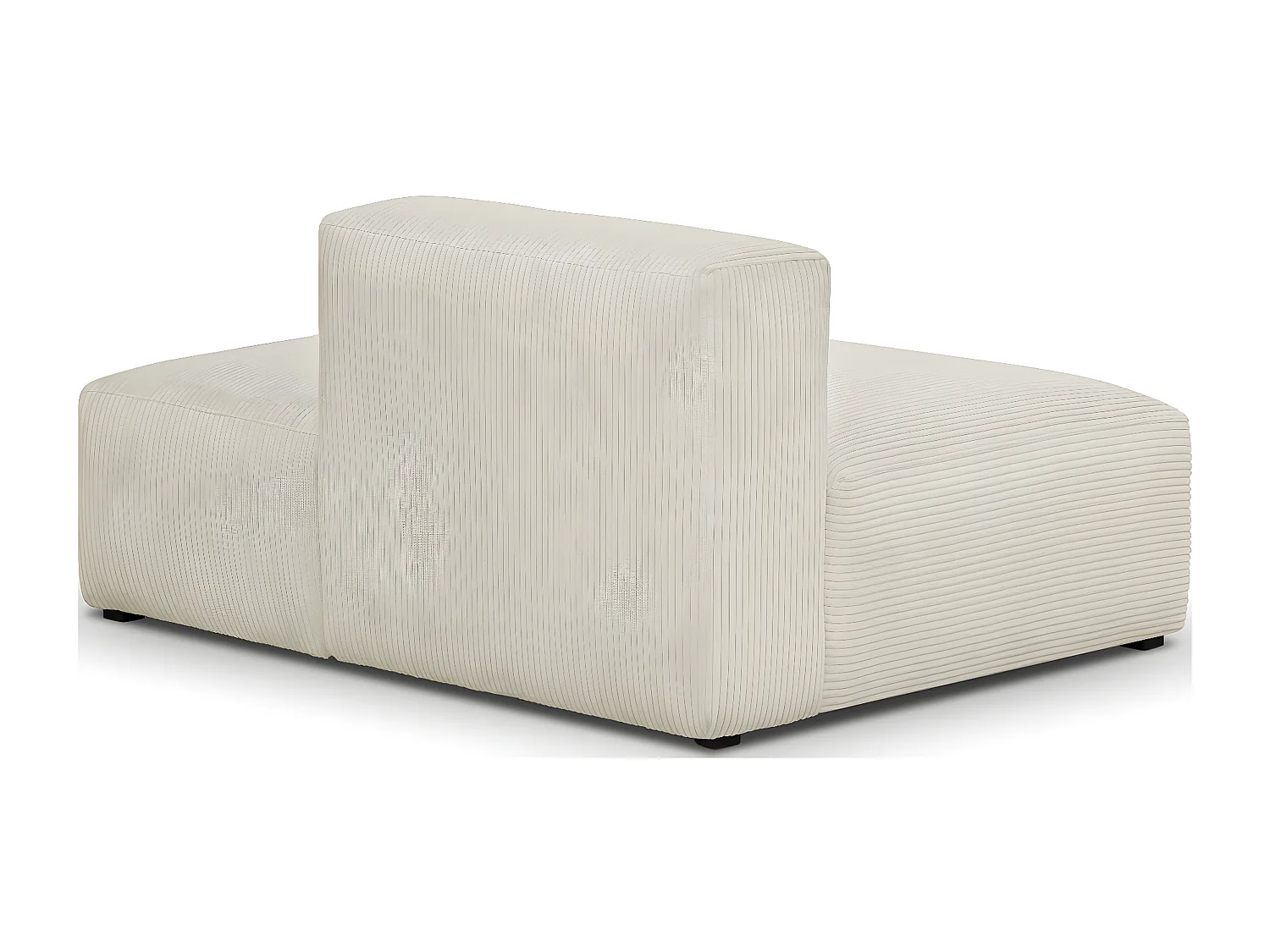 Module d'angle ouvert à droite 2 places en velours côtelé beige - Modulo