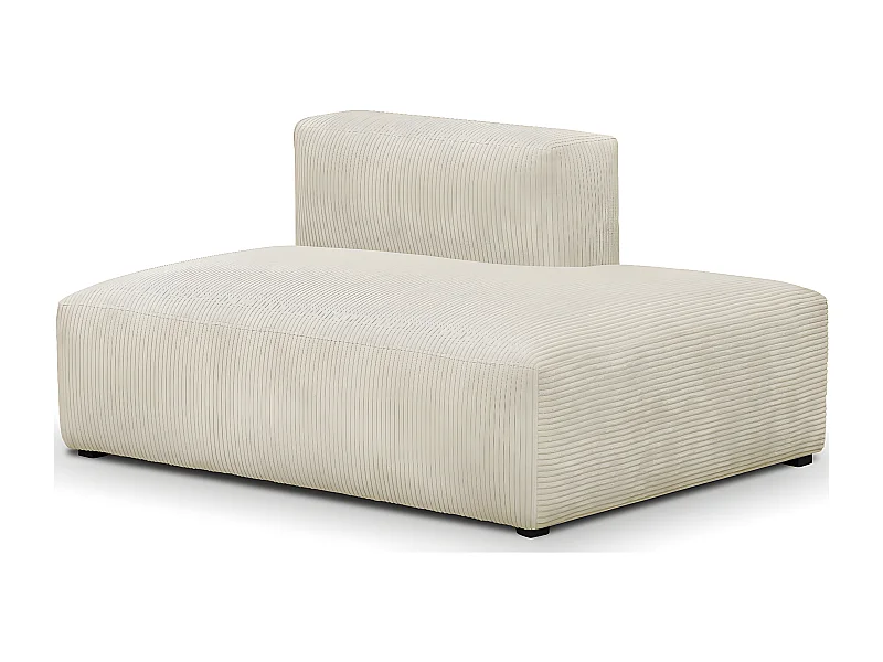 Module d'angle ouvert à droite 2 places en velours côtelé beige - Modulo