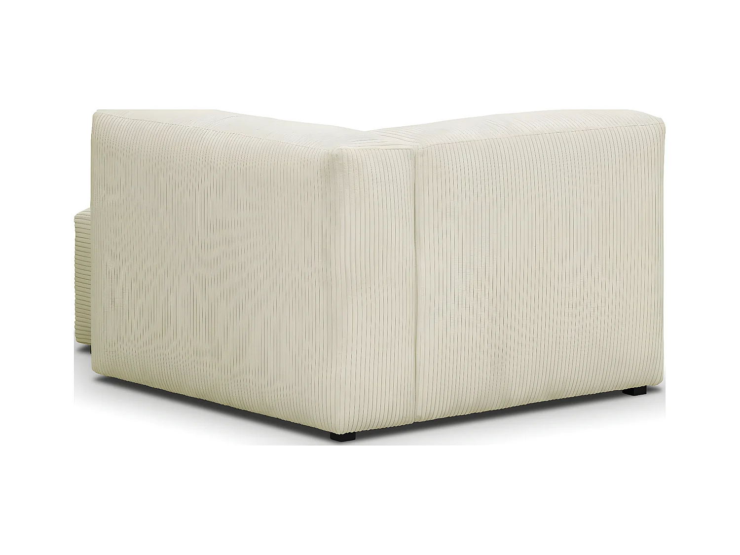 Méridienne d'angle à droite modulable en velours côtelé beige - Modulo