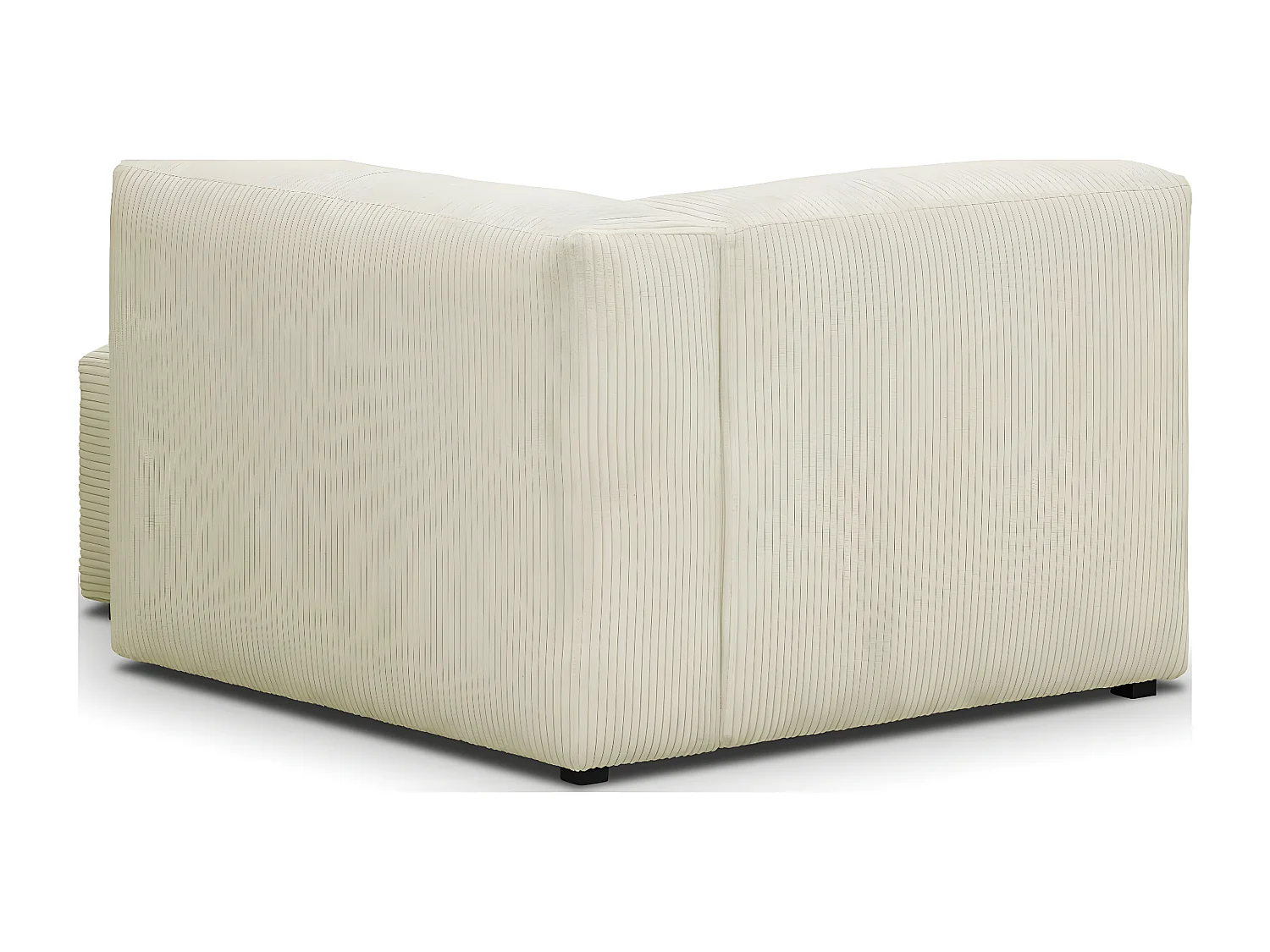 Méridienne d'angle à droite modulable en velours côtelé beige - Modulo