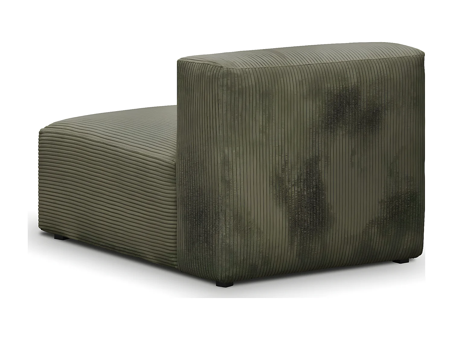 Chauffeuse sans accoudoirs modulable en velours côtelé vert kaki - Modulo