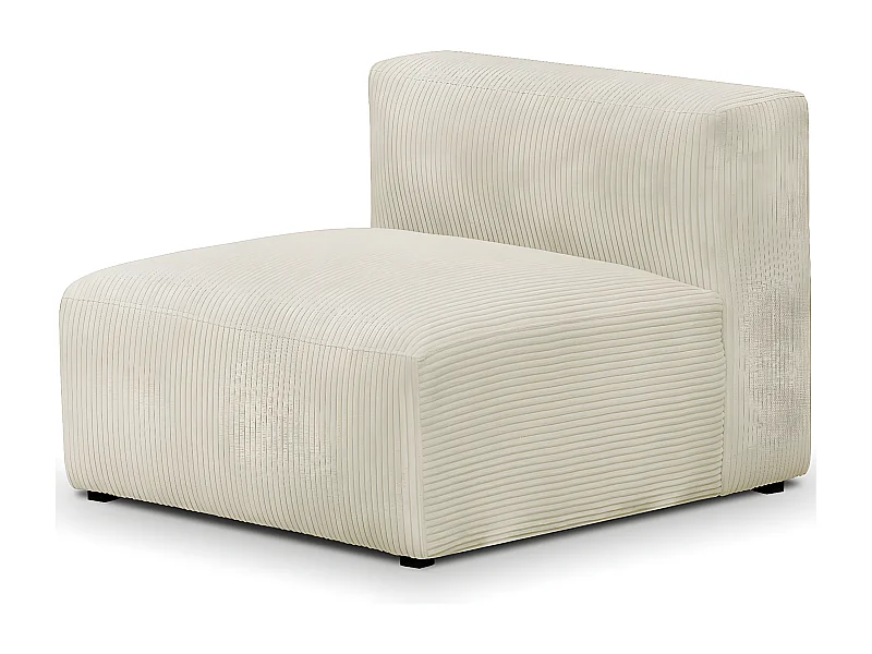 Chauffeuse sans accoudoirs modulable en velours côtelé beige - Modulo