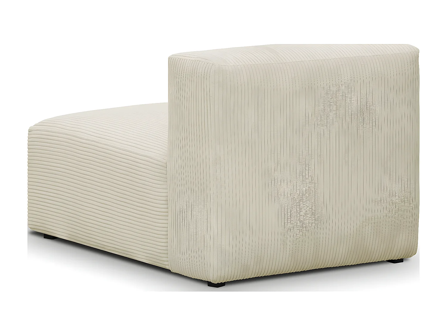 Chauffeuse sans accoudoirs modulable en velours côtelé beige - Modulo