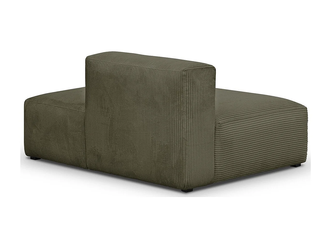 Module d'angle ouvert à droite 2 places en velours côtelé vert kaki - Modulo