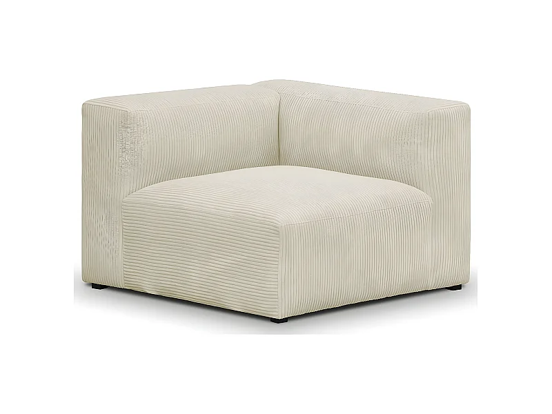 Chauffeuse d'angle à droite modulable en velours côtelé beige - Modulo
