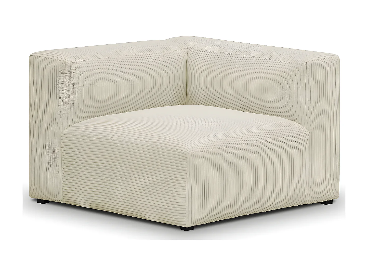 Chauffeuse d'angle à droite modulable en velours côtelé beige - Modulo