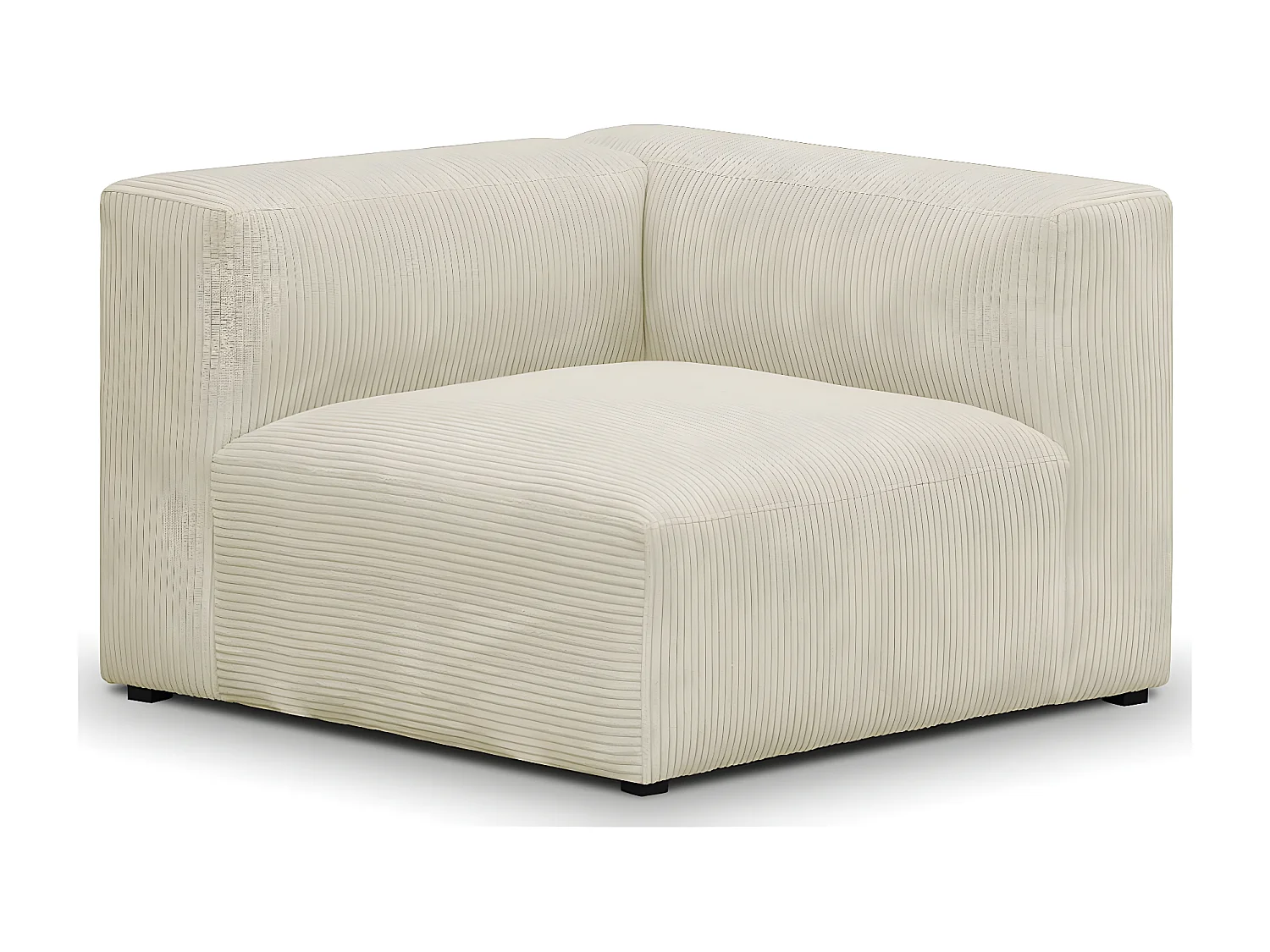 Chauffeuse d'angle à droite modulable en velours côtelé beige - Modulo