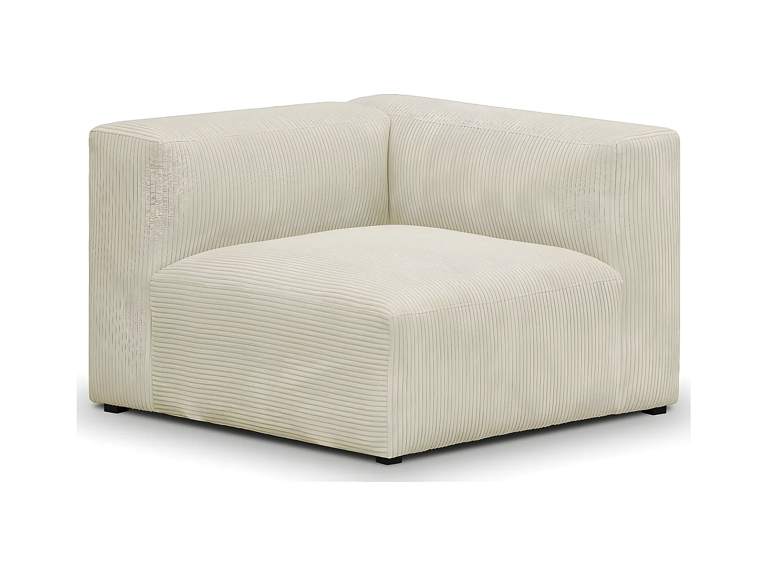 Chauffeuse d'angle à droite modulable en velours côtelé beige - Modulo