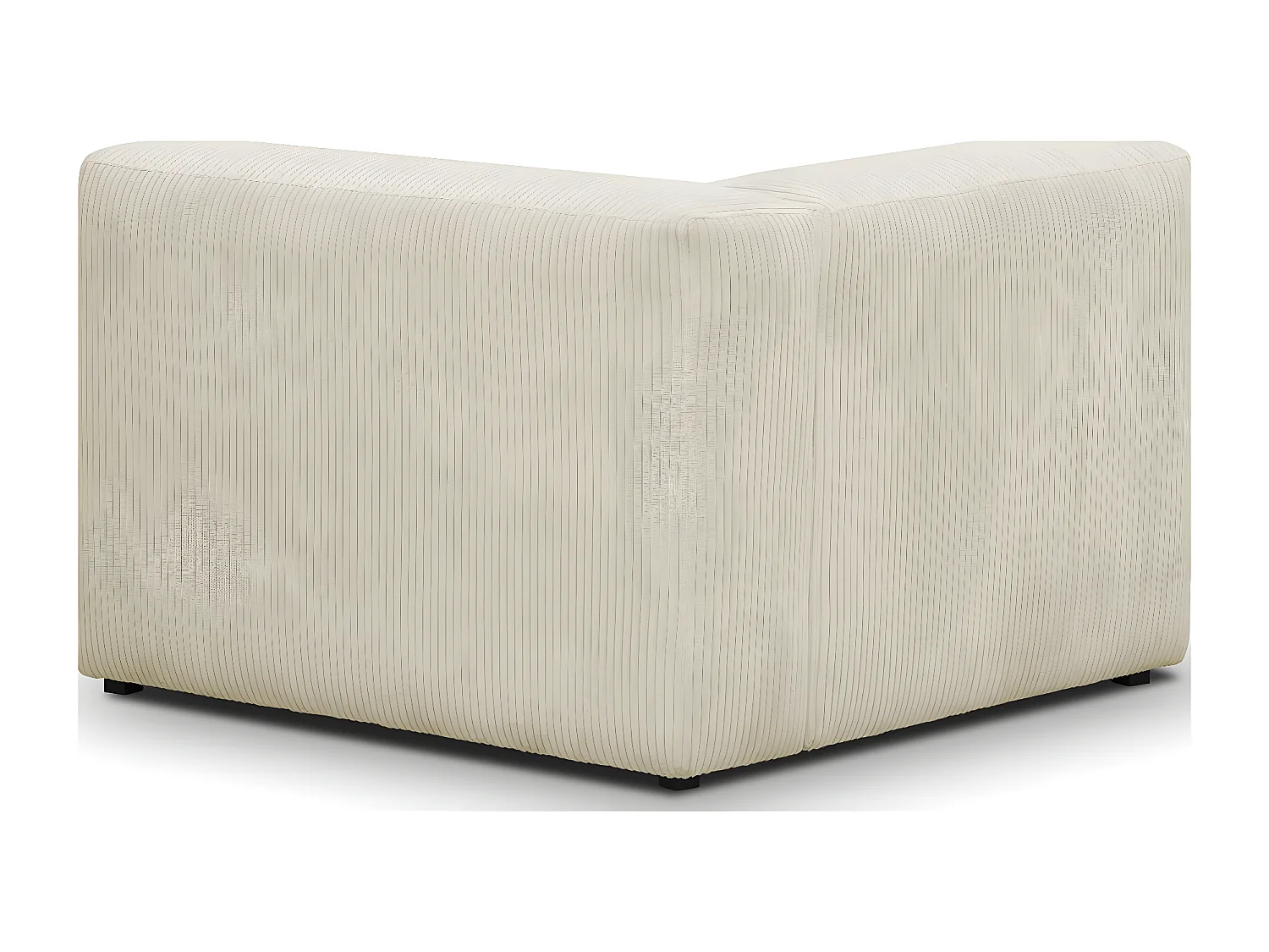 Chauffeuse d'angle à droite modulable en velours côtelé beige - Modulo