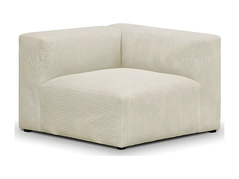 Chauffeuse d'angle à droite modulable en velours côtelé beige - Modulo