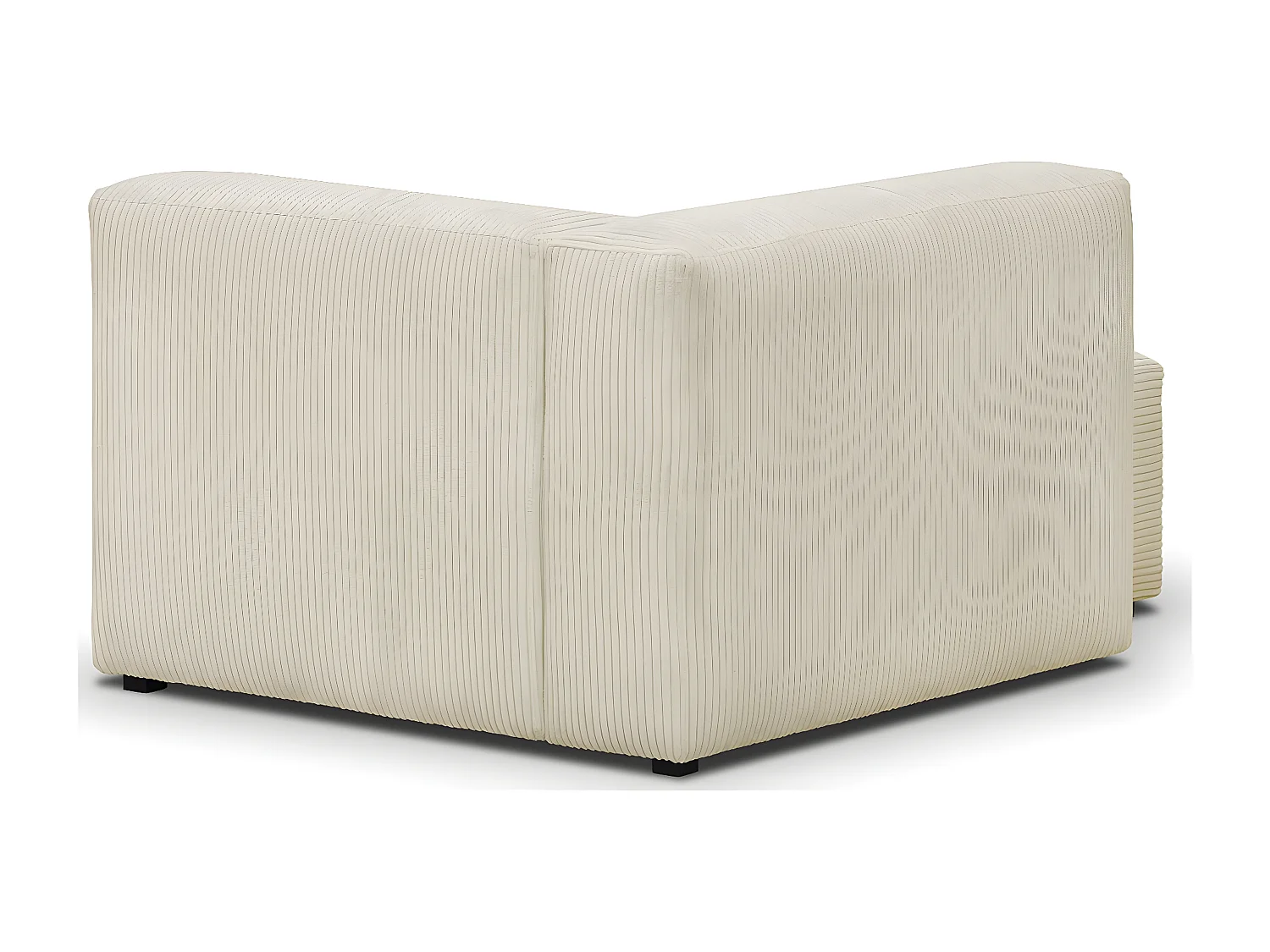 Méridienne d'angle à gauche modulable en velours côtelé beige - Modulo